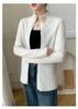 Women's High-End Cashmere Stand Collar Jacquard Zipper Cardigan Sweater - Autumn/Winter Loose Style.