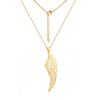 Cazador Hollow Wing of Angel Pendant Necklaces Feather Wings Stainless Steel Gold Color Charm Necklaces for Women Jewelry Kpop