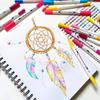 Ohuhu Art Marker Brush Tip Watercolor Brush Extra Vivid for Picture Coloring with Storage Case Color Pens, Pens, Water-Based, Type, Fine, Colors,