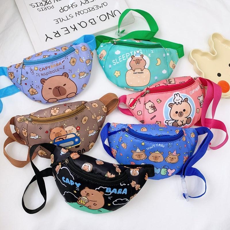 Crossbody Printed Capybara Chest Bag Children Cartoon Outdoor Leisure Waist Pack