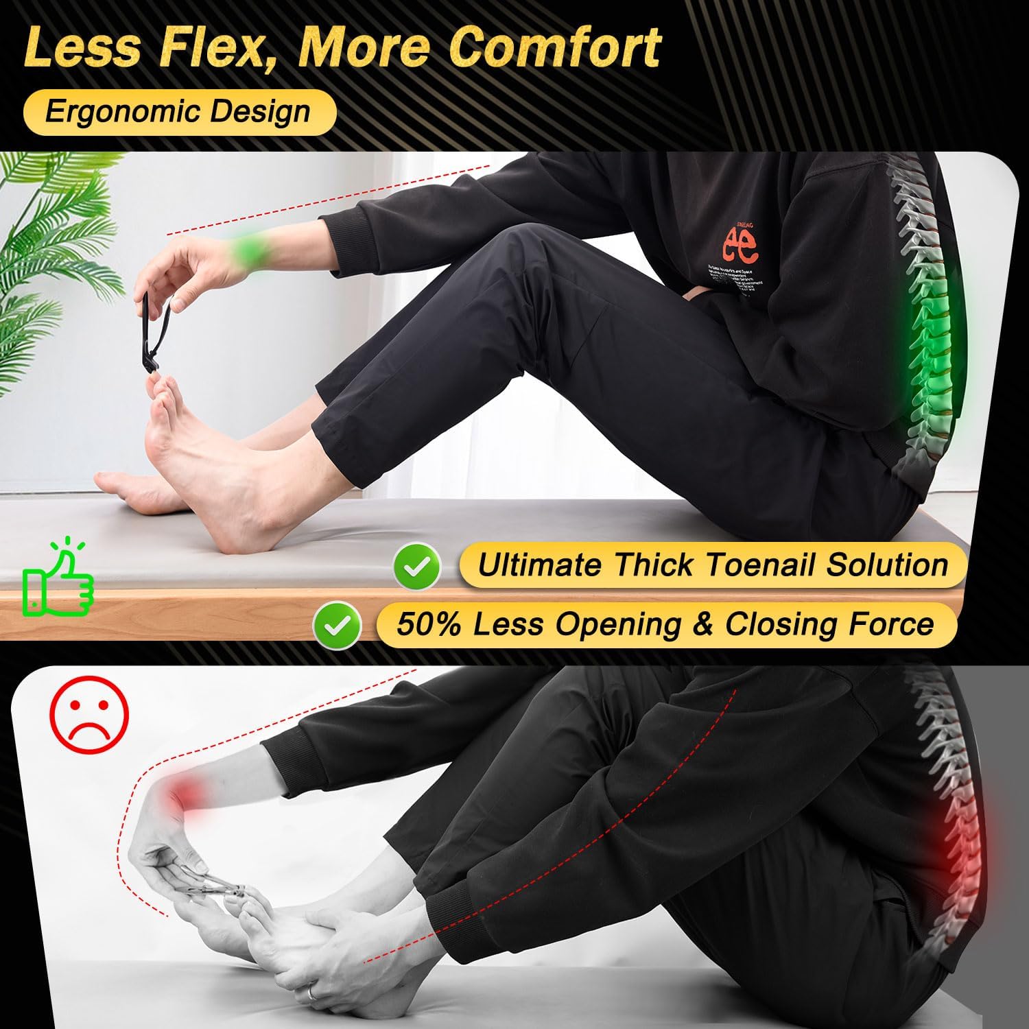 Toenail Clippers for Thick Toenails, Trimlyx Ingrown Toe Nail Clippers for Thick Nails for Seniors, Heavy Duty Nail Clippers for Men, Angled Head