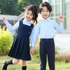 Girls' college buckle dress, autumn girls' JK pleated skirt, middle-aged and older children's performance vest skirt