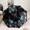 Stained Glass Bat Design Umbrella 8-Frame for Travel, camping, Casual Lightweight Portable Umbrella, Essential for every family Holidays Gift