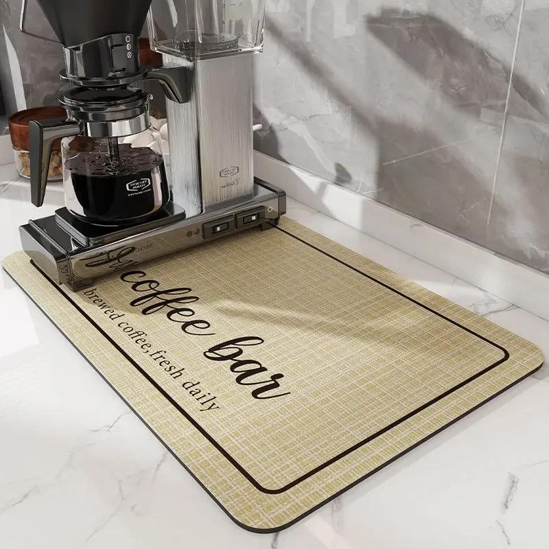 

Термостойкий коврик для кофе Впитывающий Водоотводящий Коврик для барной стойки Нескользящая подставка для кухни, для чайной чашки и кружки 20x30cm света кофе