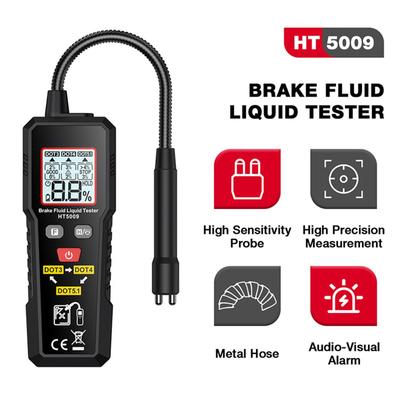 Tester Lichid de Frână cu Sondă Gât de Lebădă de 5,2 Inch, Stilou de Testare Lichid de Frână cu Lumină, Păstrare Date, Alarmă cu Iluminare de Fundal pentru Îngrijirea Mașinii