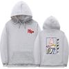 Anime-Inspired Oversized Hoodie With Ribbed Hem Unisex Sweatshirt Fall Casual Wear