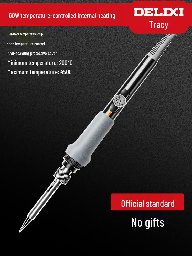 

Delixi Electric Soldering Iron Set - Adjustable Temperature, High-Power Welding Pen for Household Repair