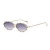 Oval frame set with diamonds, Millennium Spice Girl personalized sunglasses, high-end elegant plain women's sunglasses