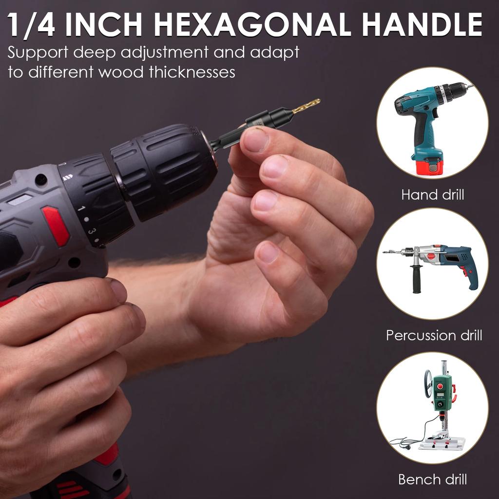 5pcs Countersink Drill Woodworking Drill Bit Set Drilling Pilot Holes for Screw Sizes #4 #6 #8 #10 #12 Cutter Screw Hole Drill