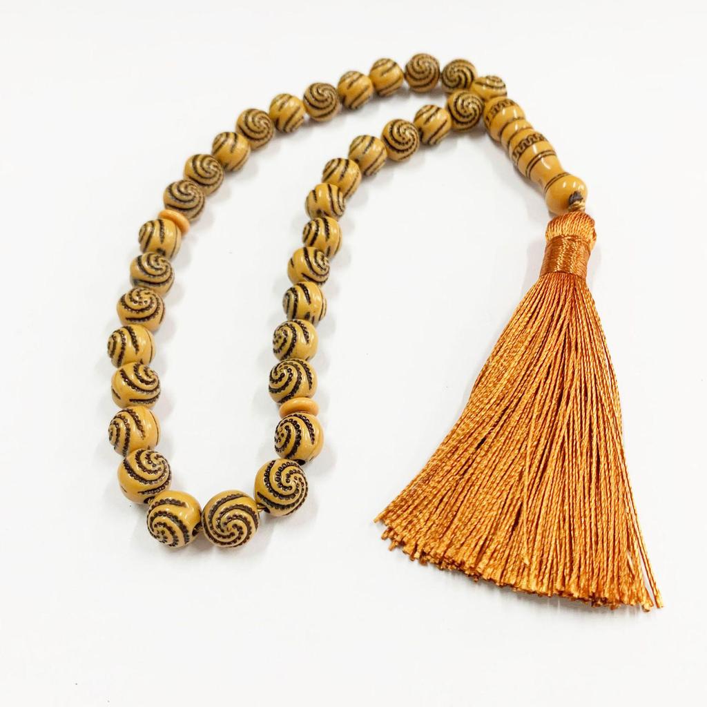 Imitation Wood Muslim Prayer Beads Tasbih with Tassel - Arabic Rosary Handicrafts