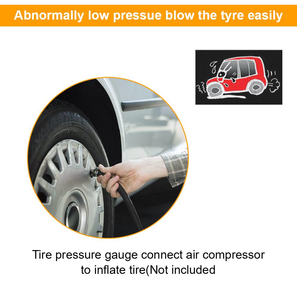 Inflation Monitoring Manometer LED Backlight Vehicle Tester Car EU Tire Air Pressure Inflator Gauge Digital LCD Display