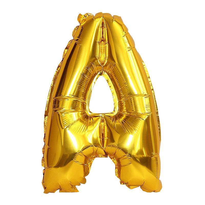 

16 Gold Silver Letter Number Az Foil Word Air Filled Balloons Party Birthday GoldA
