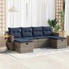 VidaXL Garden Lounge Set 6 Pcs with Grey Cushions Wicker 3326002