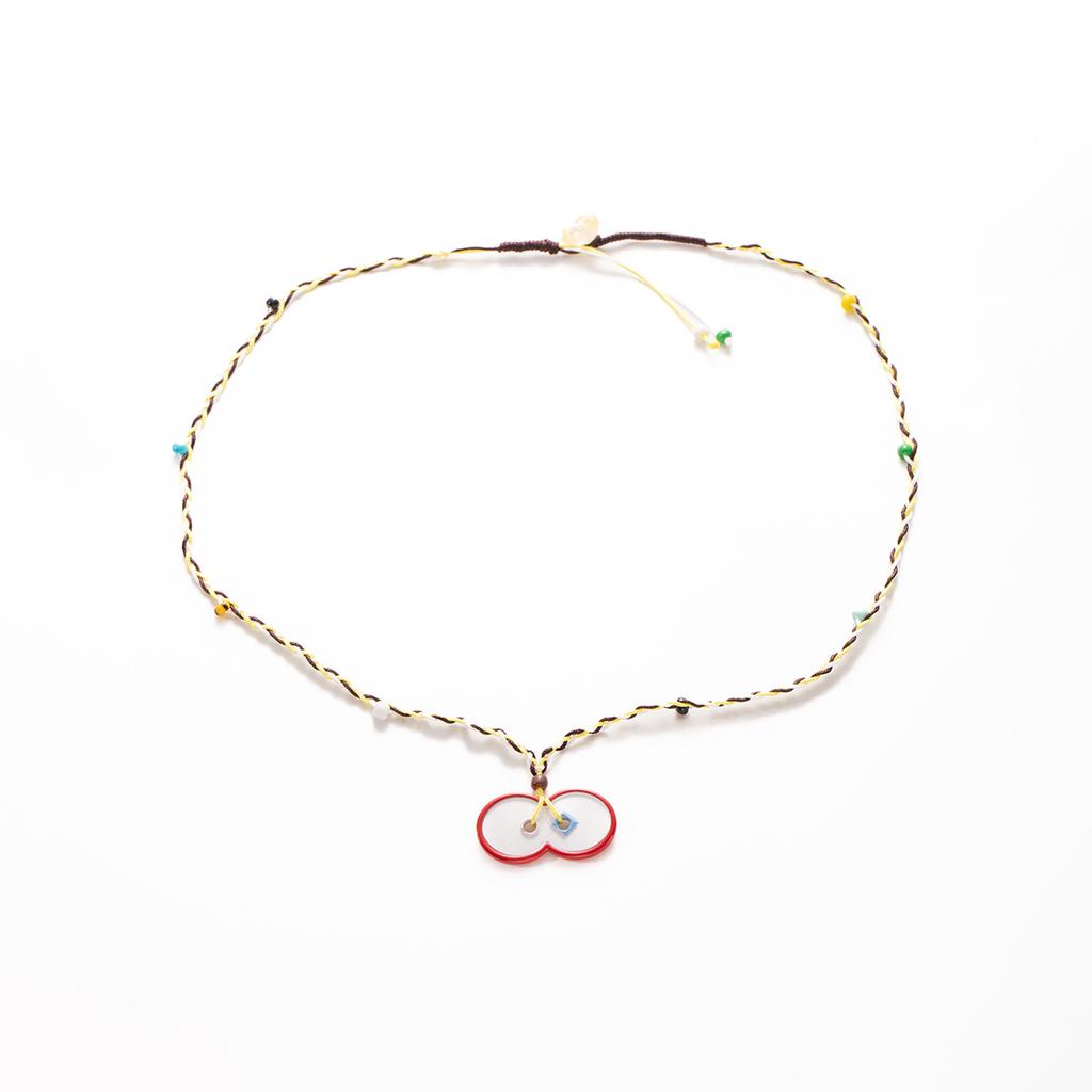Cartoon Cute Apple Love Woven Necklace Niche Design Sense Fashion Simple Long Sweater Chain