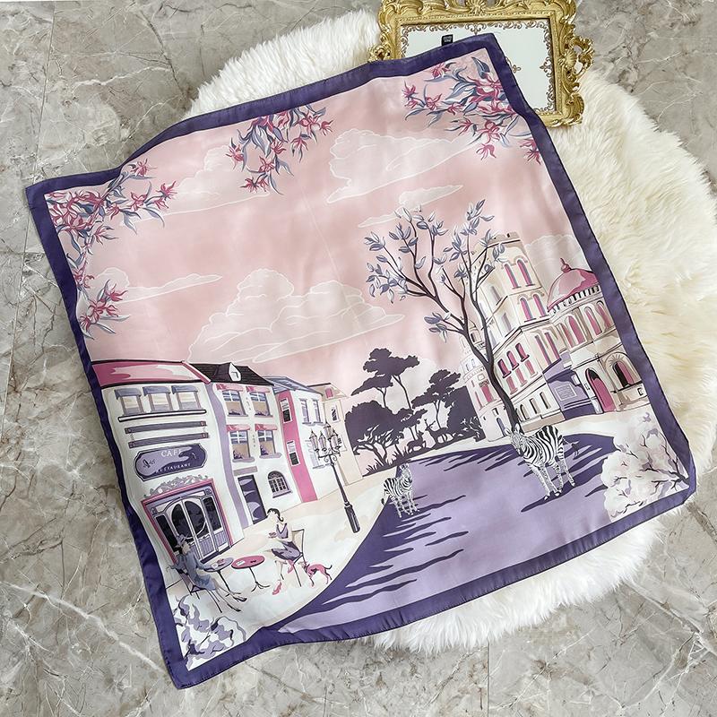 Spring Scarf Women's Luxury Design Polyester Material Smooth Scarf Soft Muslim Headscarf Shawl Beach 90x90cm
