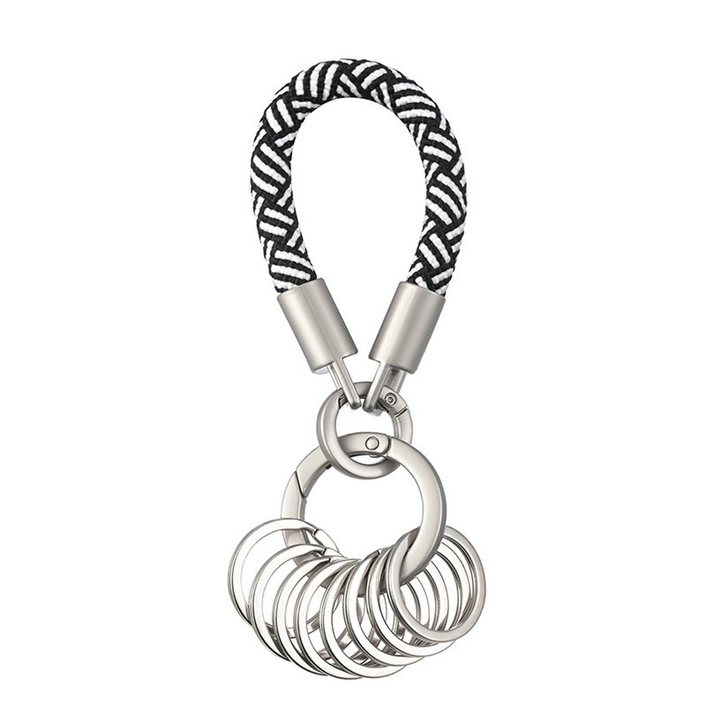 Титановый брелок с несколькими кольцами, натуральная отделка - Портативный многофункциональный органайзер-брелок.