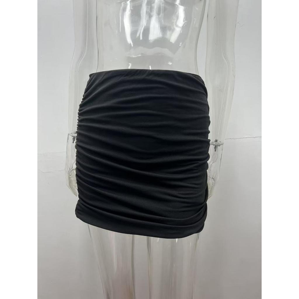 Summer Women's Sexy Sweet Spicy Off-shoulder Cutout Bodycon Mini Skirt, European American Style Elegant Short Skirt