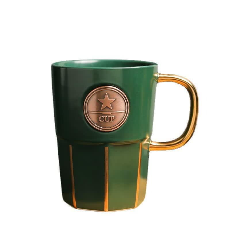Chaxun Star Bar Bronze Emblem Ceramic Mug
