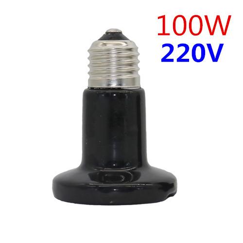 10 Pcs E27 Pet Heating Light 25W 50W 75W 100W Mini Infrared Ceramic Emitter Heat Bulb Black For Reptile Pet Brooder Lamp
