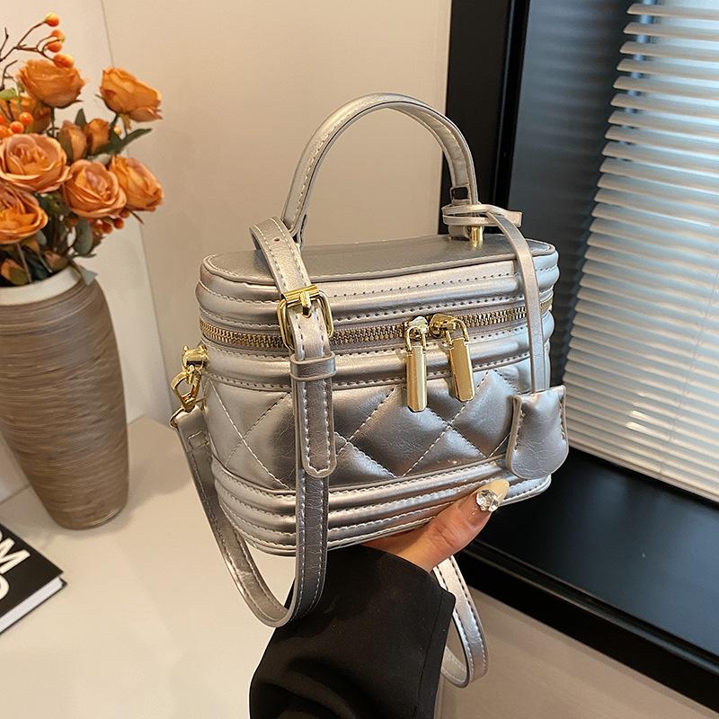 New Fashionable Pu Leather Bag For Women, Casual Handbag, Large Capacity Single Shoulder Crossbody Bag, Designer Makeup Bag