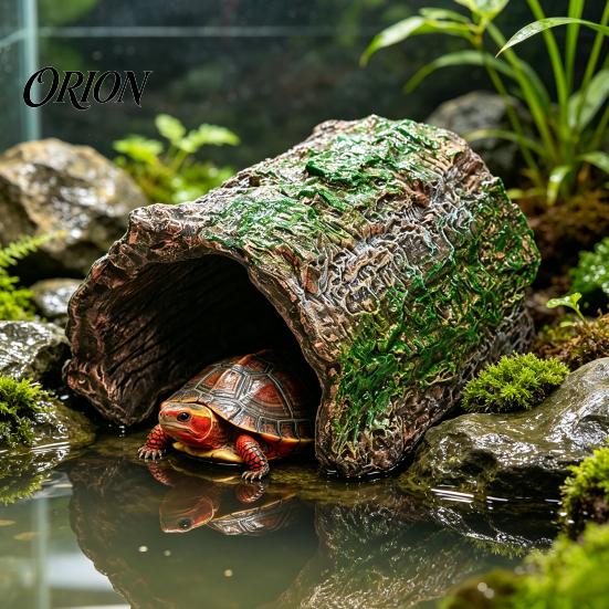 Reptile Supplies for Tanks Hideout Cave, Tree Trunk Gecko Lizard Realistic Arched Pet Stress Relief Bark Hideaway Spiders Tortoises Tank Terrarium