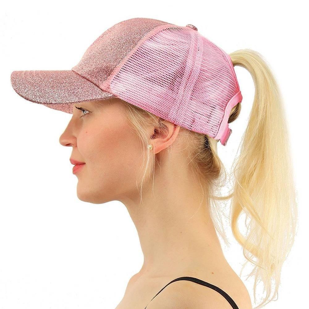

Женская блестящая теннисная кепка с хвостиком, спортивная шляпа, летние сетчатые шапки с грязной булочкой, регулируемая спортивная кепка для бега Cycli