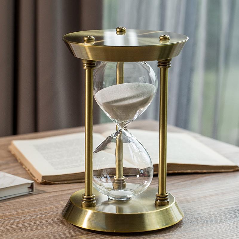 Bronze Hourglass Timer: 3/15/30/60 Min Study & Business Gift