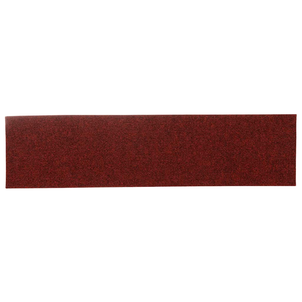 Self Adhesive Stair Treads 15 Pcs 76 X 20 Cm Burgundy Red Rectangular