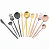 36Pcs Matte Stainless Steel Cutlery Set Mint Gold Dinnerware Set Knife Forks Coffee Spoon Silverware Western Kitchen Tableware