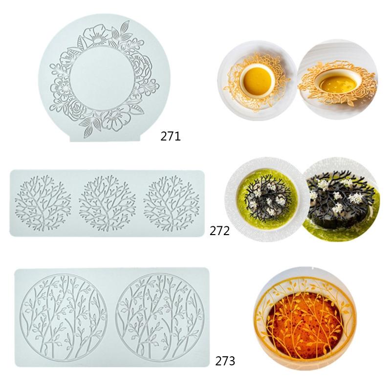 Silicone Mold Fondant Cake Lace Embossed Cake Mold Sugar Lace Mat Cake Decorating Tool Embossing Mat 3 Styles