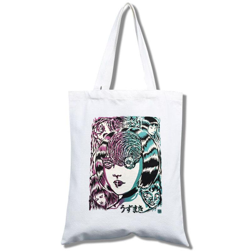 Tomie Junji Ito Bolso Tote Bolsa de Compras Portátil Grande para Mujer Bolso de Hombro Bolsa de Lona