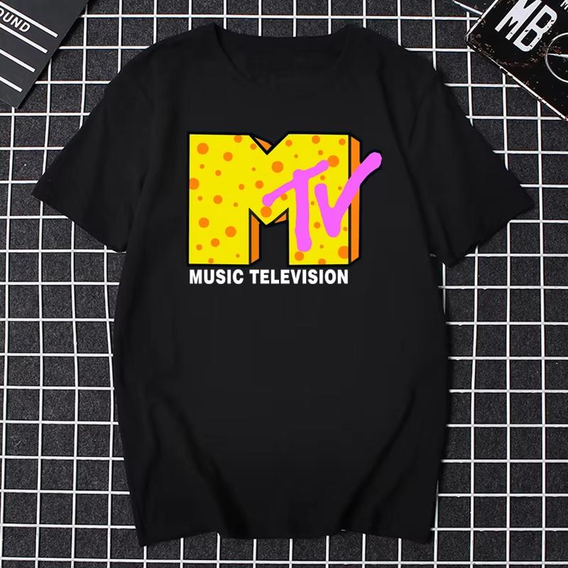 Tricou Retro Bărbați Femei Vintage Rock Hip Hop Tv Vară Mtv Music Television Grafic Top Streetwear Supradimensionat Larg Casual