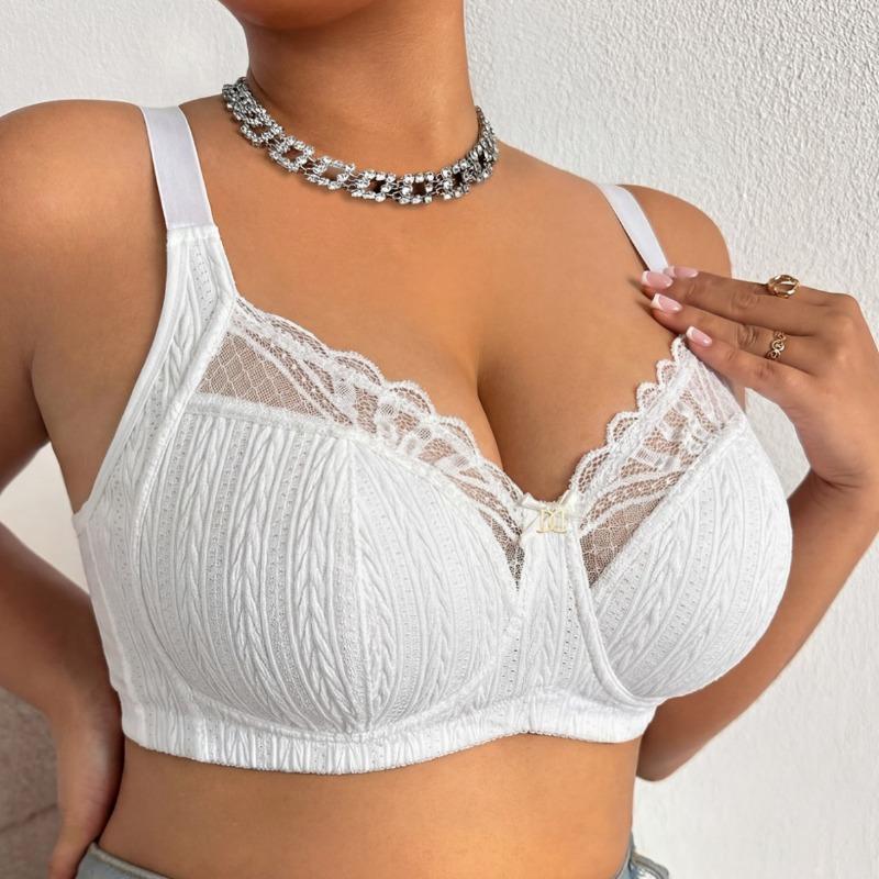 Elegant Luxury Lace Minimizer Bra Wireless Unpadded Breathable Bralette for Full Bust