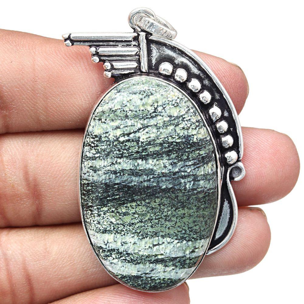 Necklace Fossil Coral Gemstone Handmade Jewelry 2.5"