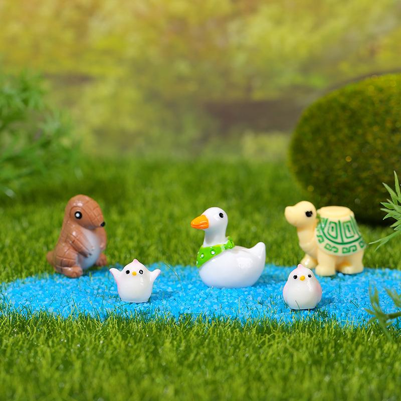 10/20/30pcs Creative Cute Miniature Cartoon Small Animal Kawaii Decoration Diy Resin Crafts Ornament Accessories Home Decor Gift