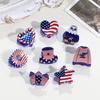 Yousheng Hair Claw Red White Blue Star Design Mini Hair Clip Independence Day Small Hair Clip Party Gatherings Patriotic Hair Accessory