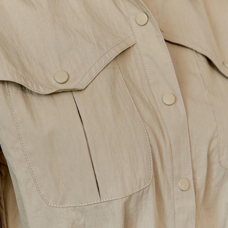 MAXZA Belted Trench Shirt Dress With Out Pockets Zd05qp003on