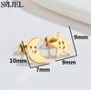 2026 Stainless Steel Geometric Stud Earrings for Women Star Sun Moon Earings Fashion Jewelry Angel Wing Ghost Ear Pendientes