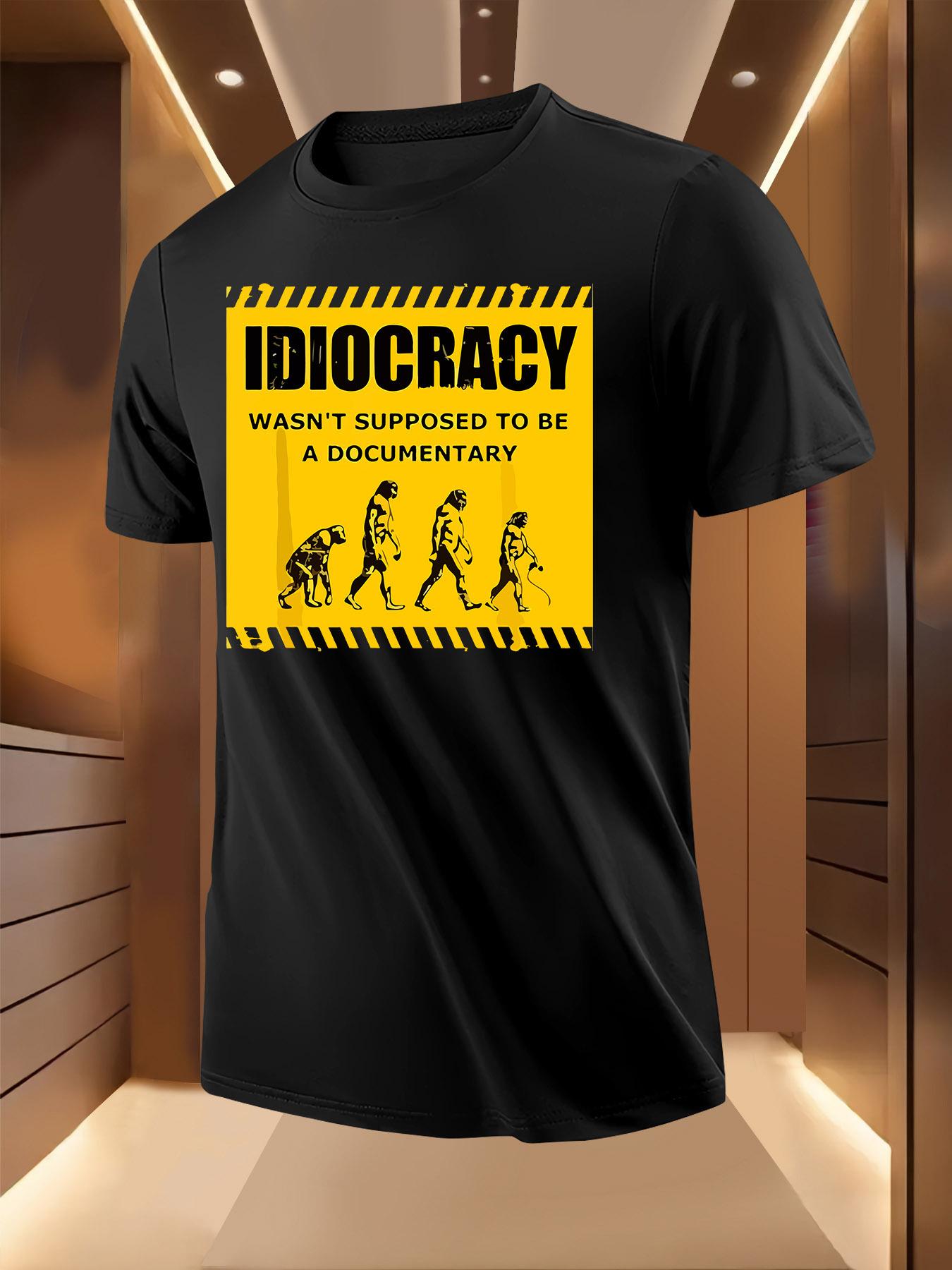 Light Blue Idiocracy Evolution Graphic Tshirt - Casual ... XXL