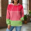 Women's Knit Hoodie - Long Sleeve Pullover with Pocket, Casual Loose-Fit Sweatshirt for Daily Wear/Outdoor