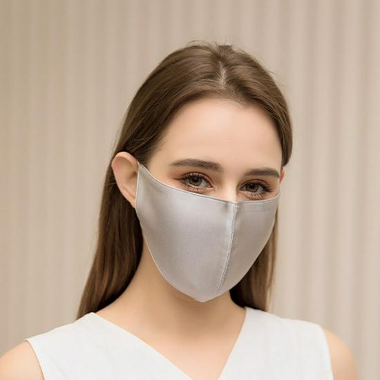 

Женская маска для лица из натурального шелка с 3D защитой от солнца - Дышащая, Стирающаяся, с регулируемыми ушными петлями