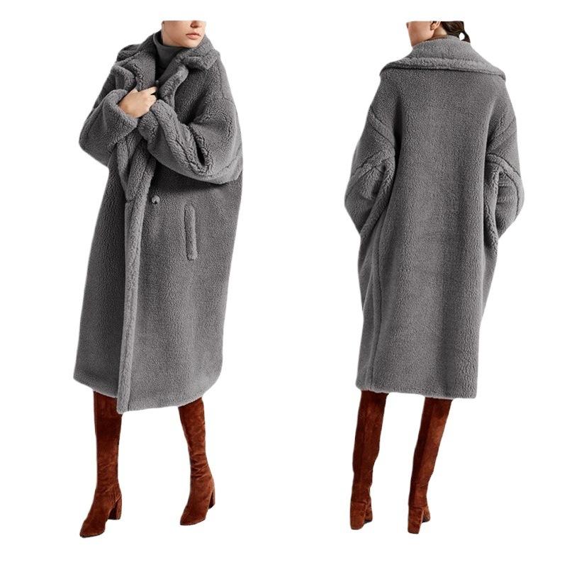 2026 autumn and winter loose fur integrated imitation fur jacket women's clothing medium and long large trench coat lamb wool thickened tide