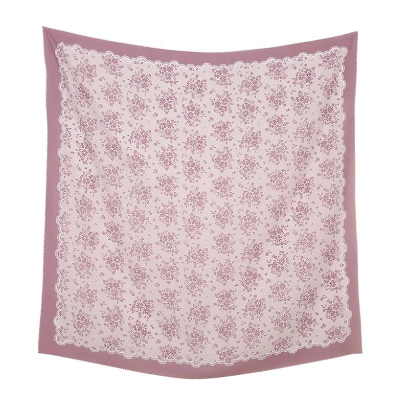110*110cm Neuer Baumwoll-Leinen-Quadratischer Schal Damen Kopftuch Blumenmuster Halstuch Schals Kopftuch Bandanas Haargummi Stirnbänder