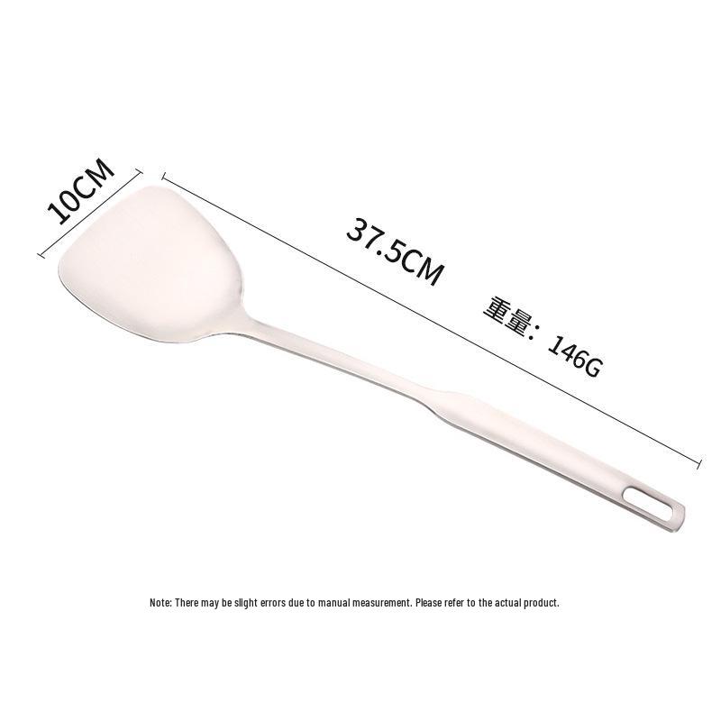 Stainless Steel Cooking Shovel & Spoon 7-Piece Set, Long Handle with Scraper