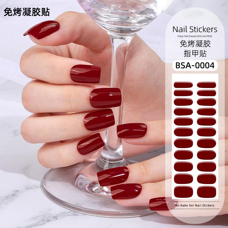Adesivo per nail art in gel senza cottura colore solido adesivo per unghie illuminazione europea e americana