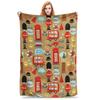 Affascinante Coperta Londra Flanella Primavera Autunno Multifunzione Coperta Morbidissima per Divano Divanetto Copriletto