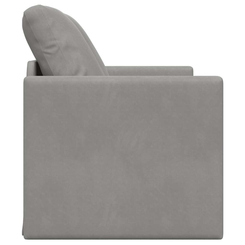 Vidaxl Sofa Podłogowa 2-W-1, Jasnoszara, 122X204X55 Cm, Aksamit
