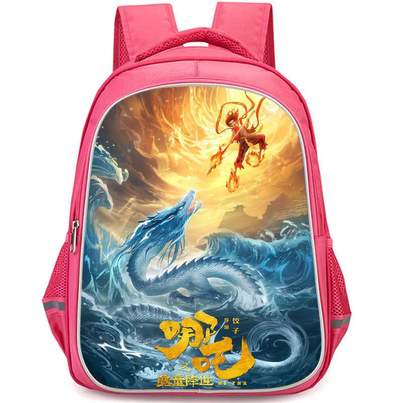 Nezha 2 Mo Tong Nao Hai Ao Bing Girls School Backpack Lightweight Oxford Bookbag Large Capacity For Elementary Students