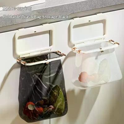 Kitchen Garbage Bag Holder Cabinet Door Hanging Trash Holder Foldable Multi-Purpose Bathroom Wall Plastic Bag Holder