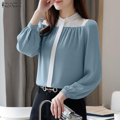 Lässige Bluse mit Rundhalsausschnitt und langen Ärmeln für Damen